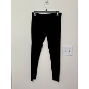 Nordstrom Black Velvet Leggings Soft Stretch Casual Pants Size‎ M